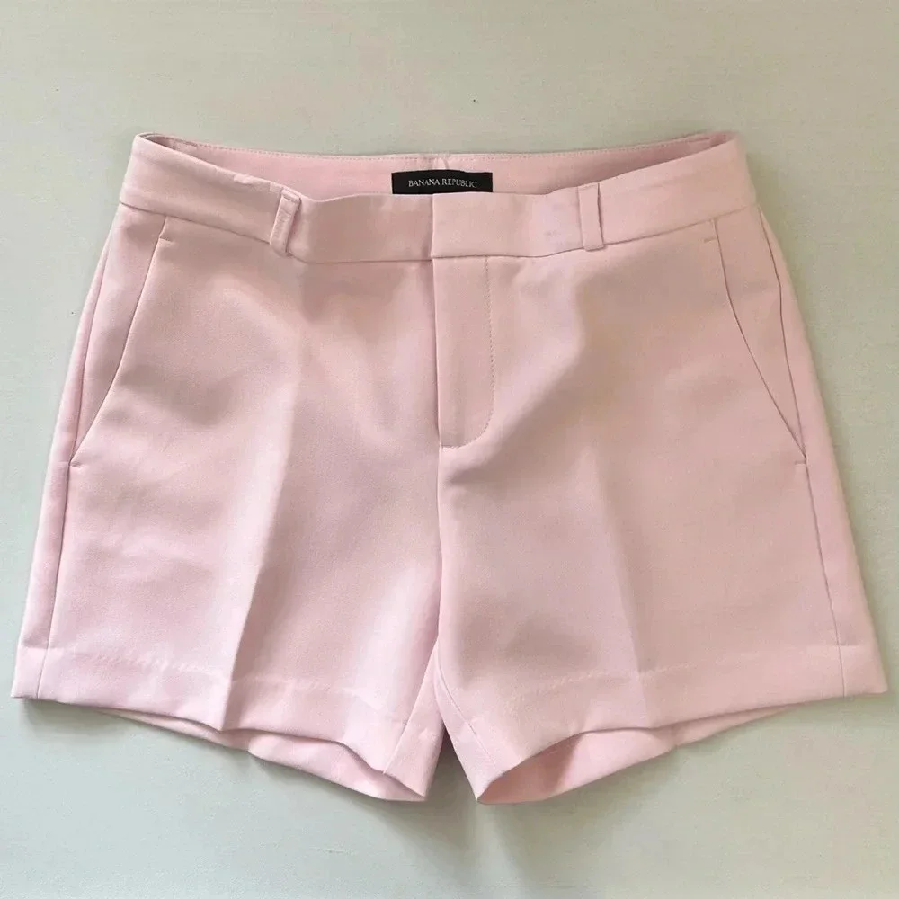 Banana Republic Tailored Shorts  Stretch Crepe Blush Pink Size 0 NWT - Picture 16 of 16